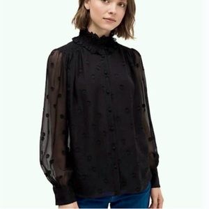 Kate Spade ♠️ Bakery dot Devore top. Size M